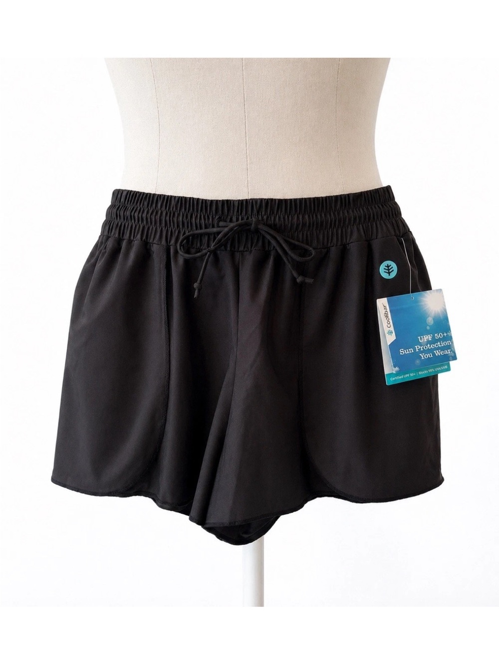 Coolibar UPF 50+ Black Swim Shorts Cover Up NWT Women’s Small